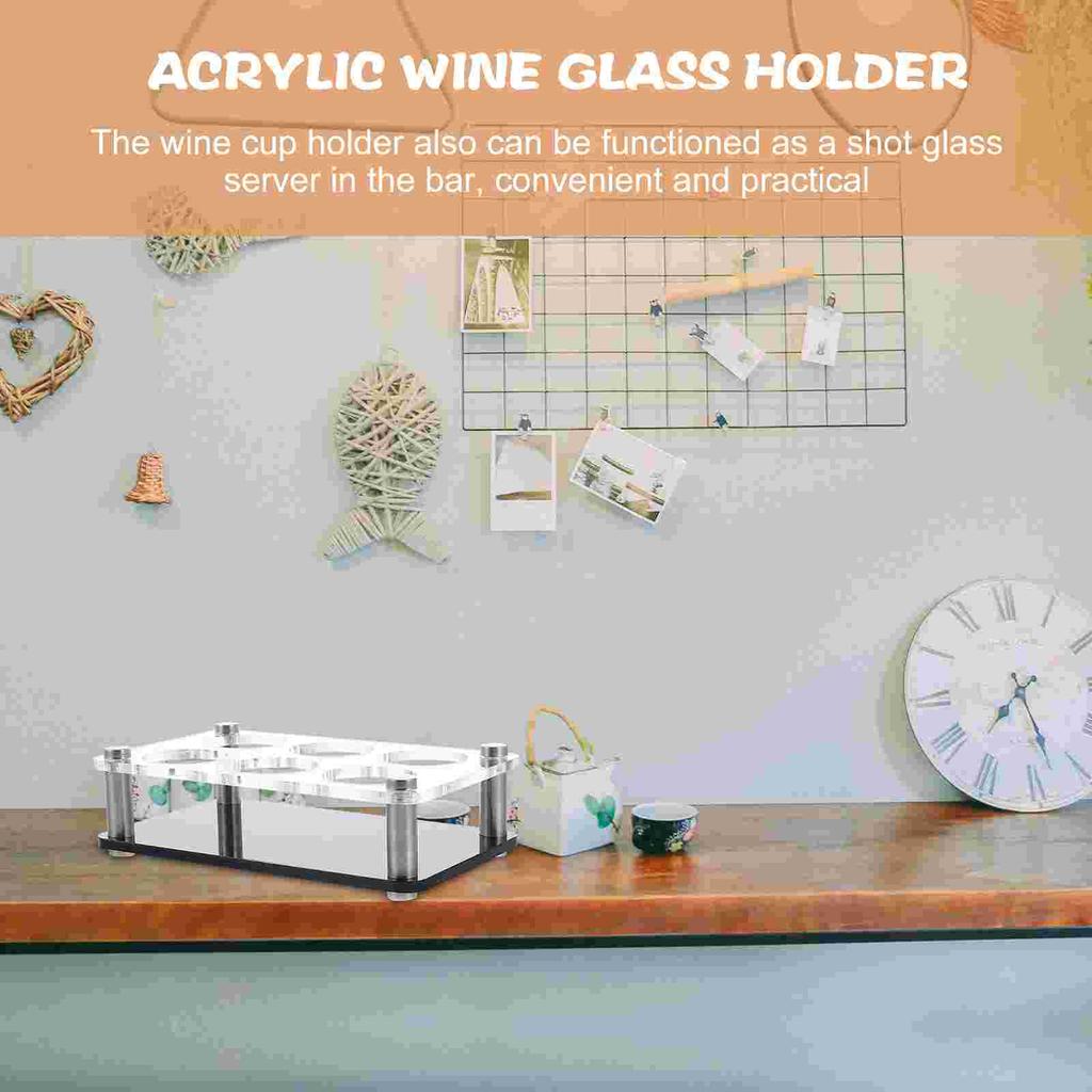 Подставка для стаканов, держатель для стаканов для вечеринок, акриловый органайзер для хранения стаканов, подставка для дисплея с 6 отверстиями