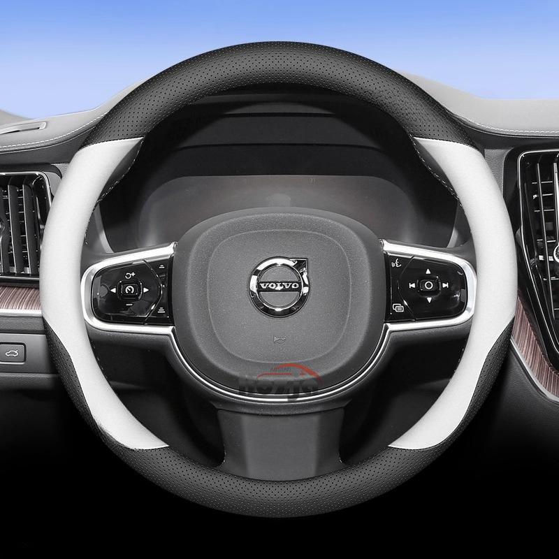 Leather Car Steering Wheel Cover for Volvo EX90 EM90 S60 EC40 EX40 XC40 ES90 XC90 S90 XC60 V90 V60 B4 B5 B6 T4 T5 T6 T8 D4 D5