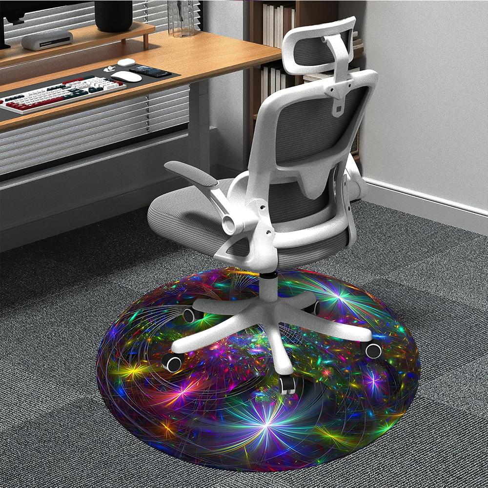 1pc Cosmic Sphere Chair Carpet for Office, Non slip, Soft and Durable Office Rug