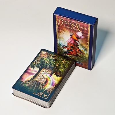 Колода Ленорман «Позолоченная мечта» 9*6см 36 шт. Карты Ленорман напечатаны на кардстоке 350 г/м² с двойным тиснением