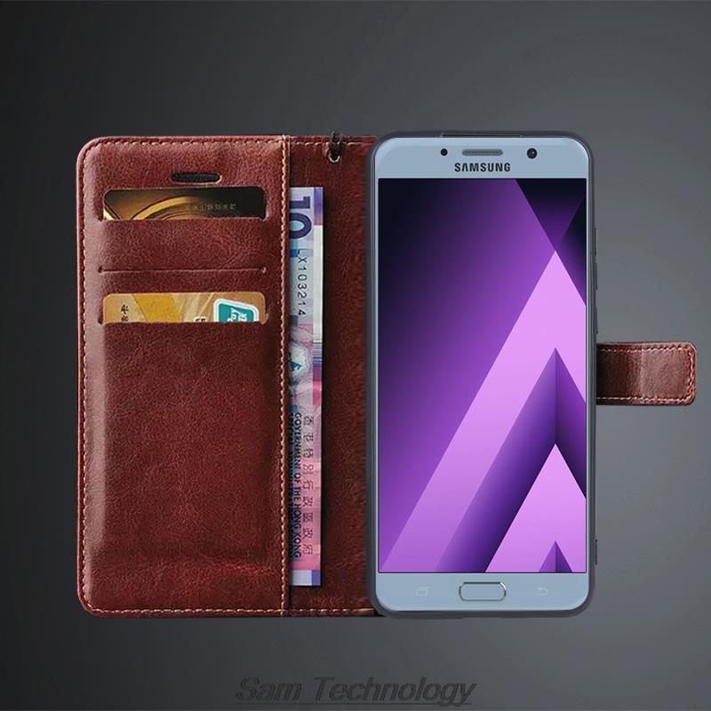 Чехол-кошелек для телефона с держателем для карт Samsung Galaxy A7 2017 A720F A7200 из искусственной кожи, откидной чехол-книжка в стиле ретро, чехол-кошелек Fundas Coque