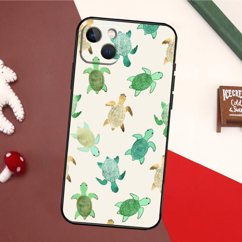 Чехол для iPhone 14 Pro Max 16 15 11 12 13 17 Pro Max mini 15 16 Plus 16e 17 Air со изображением плавающих морских черепах в пресной воде Задняя крышка