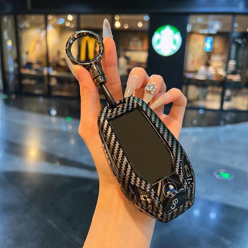 Car Key Fob Case Cover for BMW Display LCD 8 7 6 Series X3 X4 X5 X7 G01 G02 G05 G07 G11 G12 G30 G31 G32 Key Protective Shell XV1