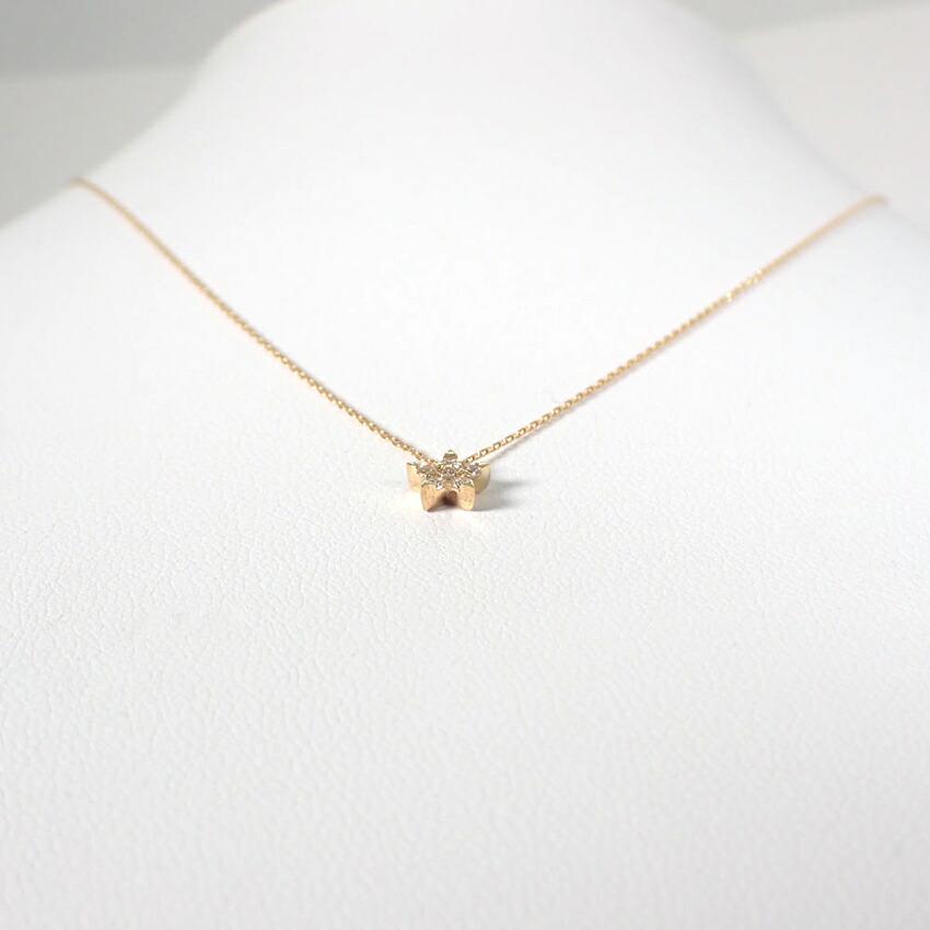 [Использовано] Звездные украшения/Звездные украшения K18 Бриллиантовая звезда Ожерелье/Подвеска/g430-24