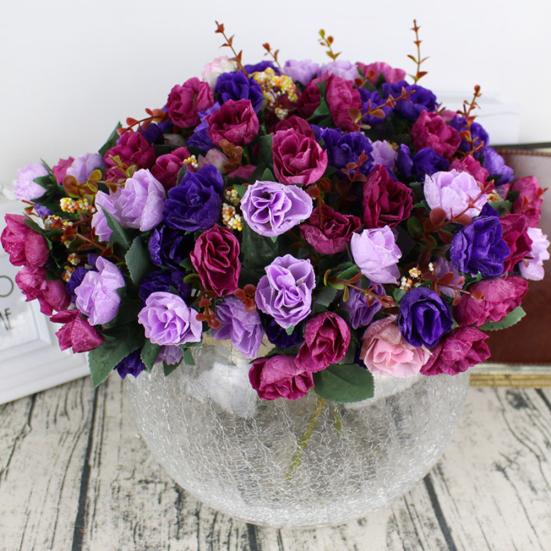 1 букет 21 голова искусственная роза шелковый цветок лист домашний декор свадебный декор