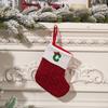 Mini Initial Christmas Stocking Embroidered Letter Knitted Christmas Stockings Festival Hanging Ornament for Home Christmas Decor