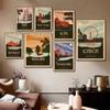 Abstract Retro New York, Paris, London Landscape Poster Popular Urban Architecture, Family Living Room