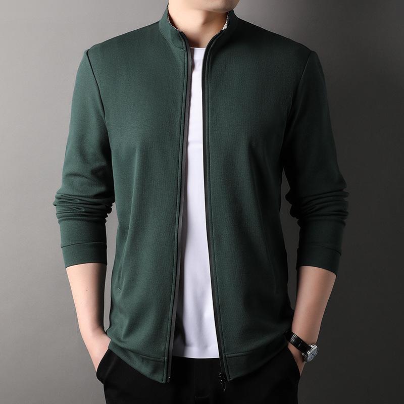 Весенняя новая молодежная мужская куртка в корейском стиле, однотонная, хлопковая, универсальная, свободная, с воротником-стойкой, на молнии, толстовка для мужчин