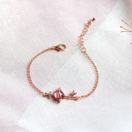 Модный блестящий розовый браслет со стразами и сердечками для девочек Y2K, нежный элегантный регулируемый браслет в стиле феи, женские вечерние ювелирные изделия, подарок