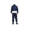 Nike Спортивный костюм из двух предметов с цветовыми блоками, удобная куртка и брюки с манжетами на шнурке, повседневный спортивный комплект, унисекс, цвет: обсидиан, белый, HJ1986-451