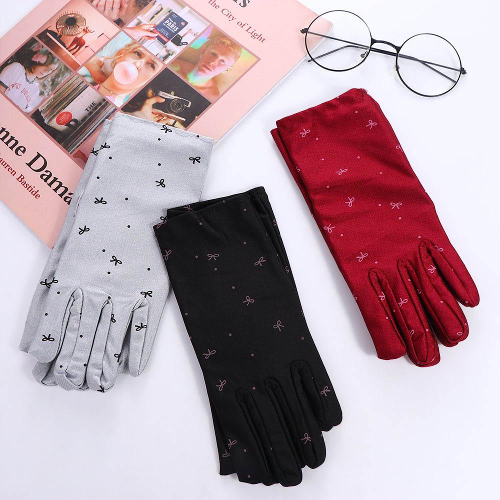 Abrasion-resistant Summer Bow Pattern Driving Gloves Sun Protection Mittens Outdoor Sports Gloves
