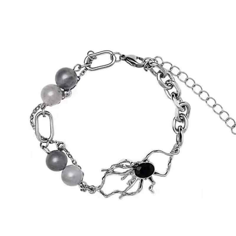 Niche design spider opal beaded bracelet fashion personality versatile cold wind high-end hand jewelry women's summer