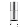 Gravity-fed Water Filter System, 2.25G 304 Stainless-Steel Countertop Water Filtration System, Reduces Lead and up to 99% of Chlorine, with 2 Ceramic