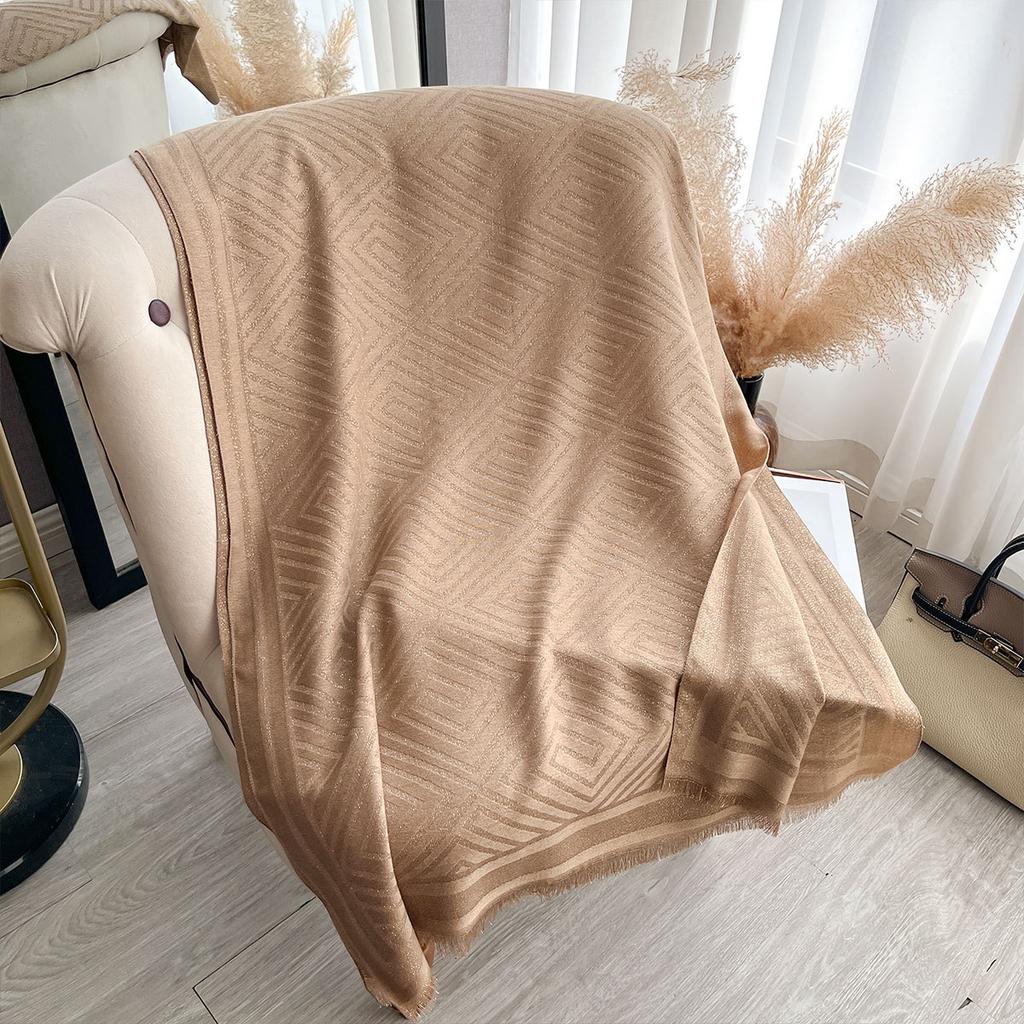 Весенне-осенний тонкий шарф Двусторонний шарф из имитации кашемира Женская шаль на четыре сезона Чувство стиля Теплый Универсальный