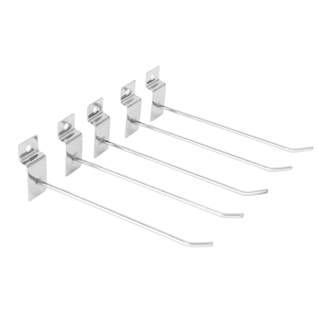 50pcs Slatwall Hooks Slot Plate Hook Slotted Plate Single Wire Hooks for Retail Display 15cm 3.3mm