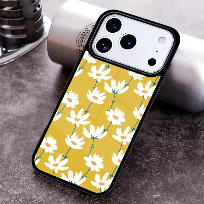 Желтые Цветы Космоса Лавандовый Чехол для Телефона Для iPhone 17,16e,15,14,13,12,11,Mini,Pro,MAX Мягкий Силиконовый Чехол