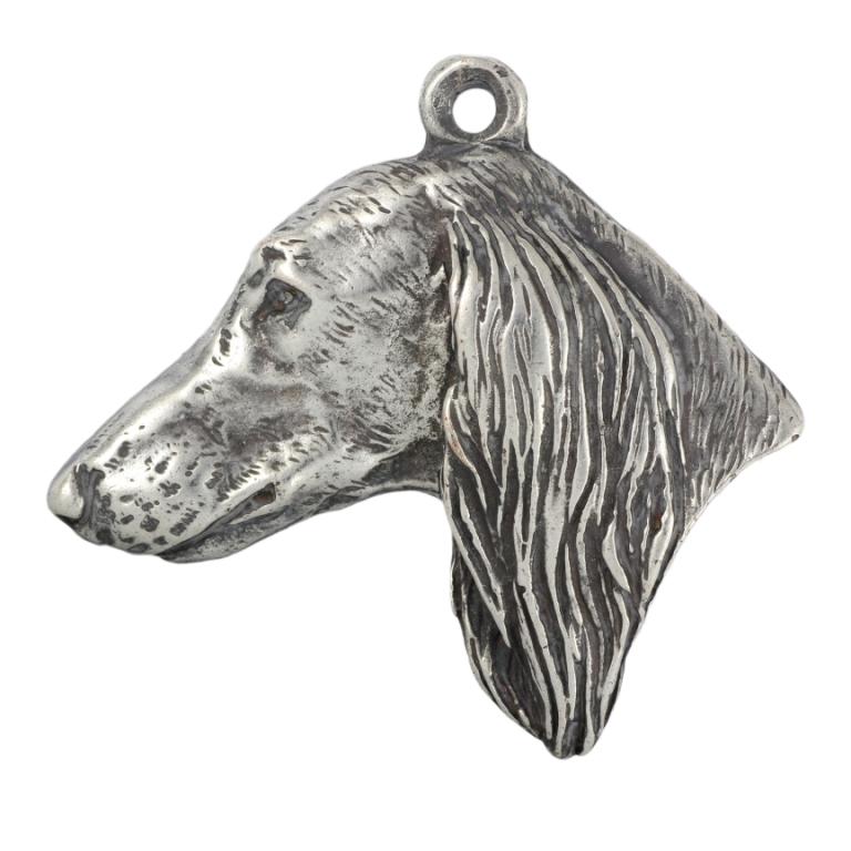 Saluki, Persian Greyhound, Arabian hound - Dog necklace in gift box, silver-plated locket for dog fan, striking pendant by Art-Dog brand