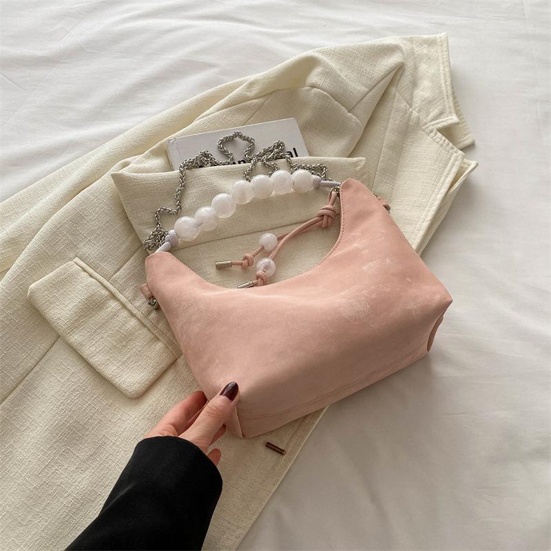 Сумка с бисером, универсальная сумка через плечо, сумка-мессенджер с цепочкой, сумка-пельмень в стиле ретро для женщин