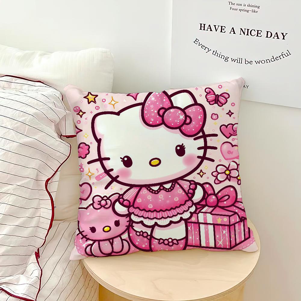 Cartoon Fanart Pink Flower Cute H-Hellokitty Comfort Soft Hogar Pillowcase For Sofa Living Room Bed Home Decor Protective Covers
