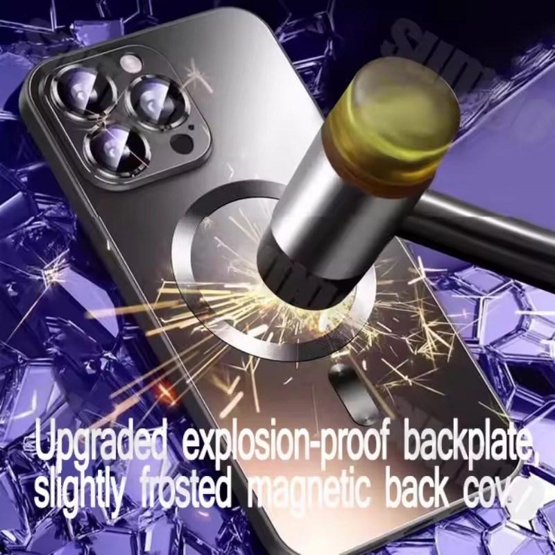 Luxury Magsafe Magnetic Case for iPhone 16 15 14 13 12 11 Pro Max Plus Soft Silicone Matte Antiskid Lens Protect Cover