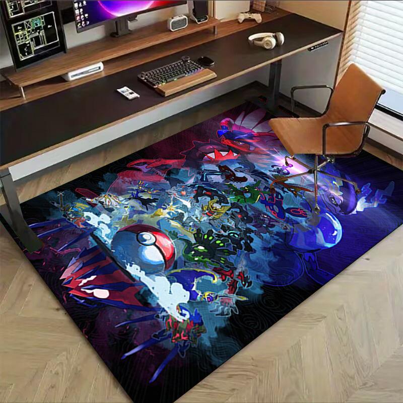 Pokmon Epic Battle Carpet For Playroom Bedroom Living Room Sofa Home Decorkids Game Area Rug Nonslip Floor Mat