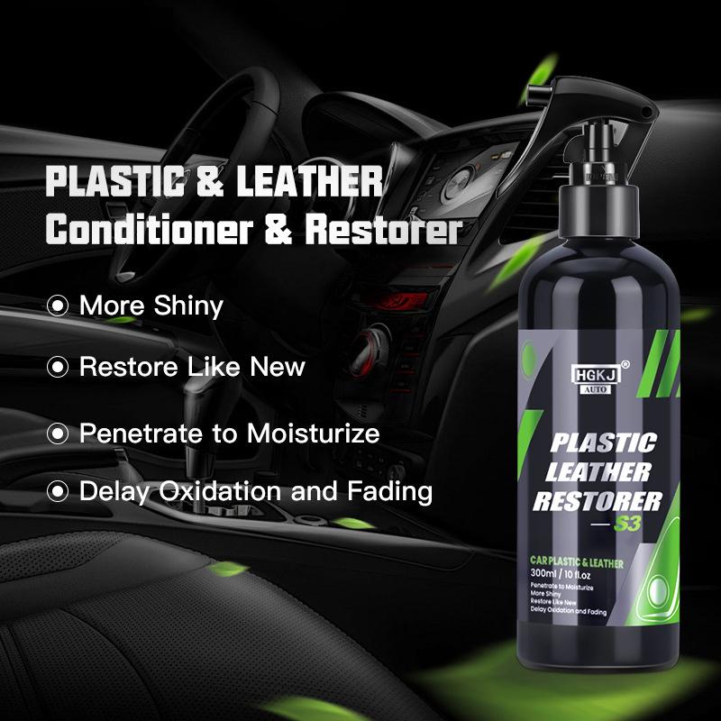 Car Plastic Restorer Polish Leather Cleaner Spray Back To Black Gloss 50ml/100ml/300ml Interior Plastic Renovator Car Accessorie