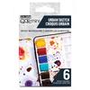 Golden QOR Watercolor 0025 Half Pan Urban Sketch 6 Color Set 13300025