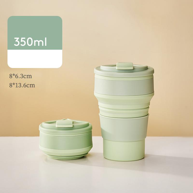 GIANXI многоразовые силиконовые складные чашки с крышкой для кемпинга 350 мл 500 мл портативные складные кухонные кофейные чашки для путешествий