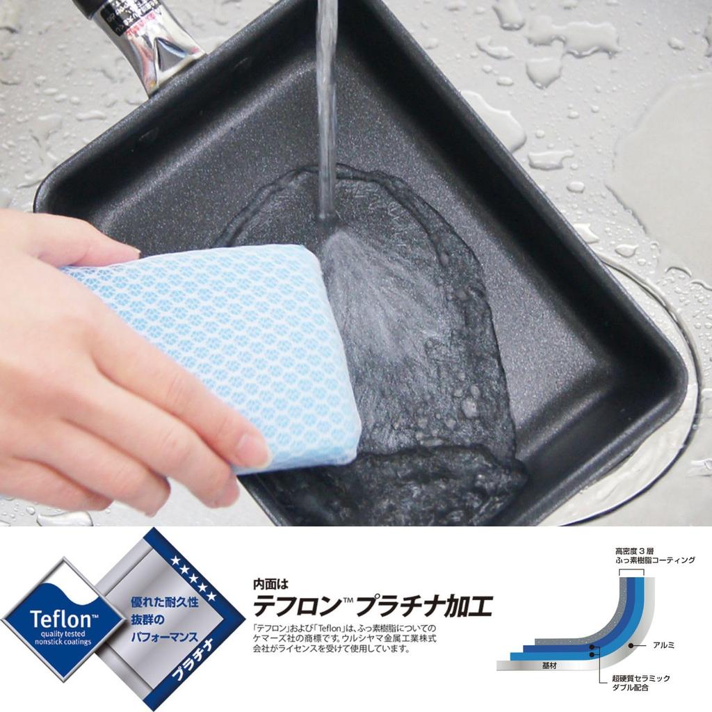 Urushiyama Metal Industry Омлет с отличной теплопроводностью и теплоудержанием для равномерного нагрева на газу и индукции Тефлоновое платиновое покрытие Сделано в SG Products IH