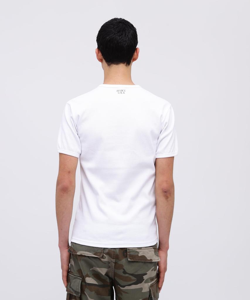 AVIREX DAILY RIB V-NECK TEE 6143501 men's L white
