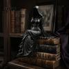 Matte Black Resin Ornament 3D Printed Reaper Goddess Figurine Ornaments, Dark Style Sculpture, Faceless Black-robed Statue Gothic for Desktop