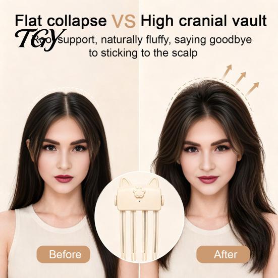 Rechargeable Hair Volumizing Tool 2Pcs Heated Volume Clip for Roots, Fine Fluffy Root Flat Hair, Cordless Lifter Comb with 2 Heat Settings