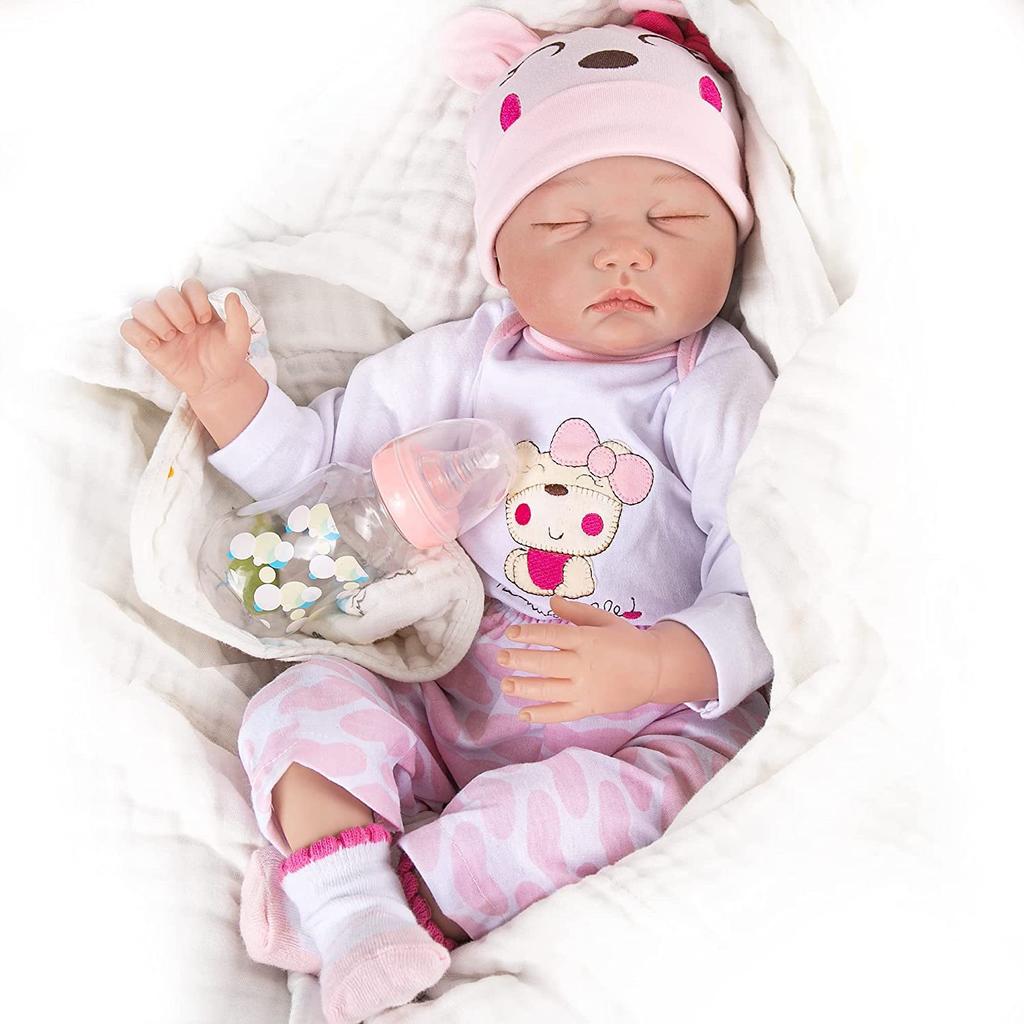 Simulation Eye Closed Sleep Baby Baby Toy Rebirth Doll Holiday Gift Cute Children's Doll Companion