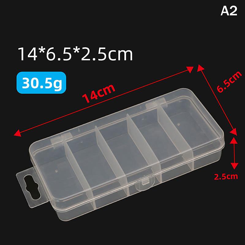 5 Compartment Clear Plastic Lure Storage Case for Fly Fishing Spoons Hooks Baits Tackle Box