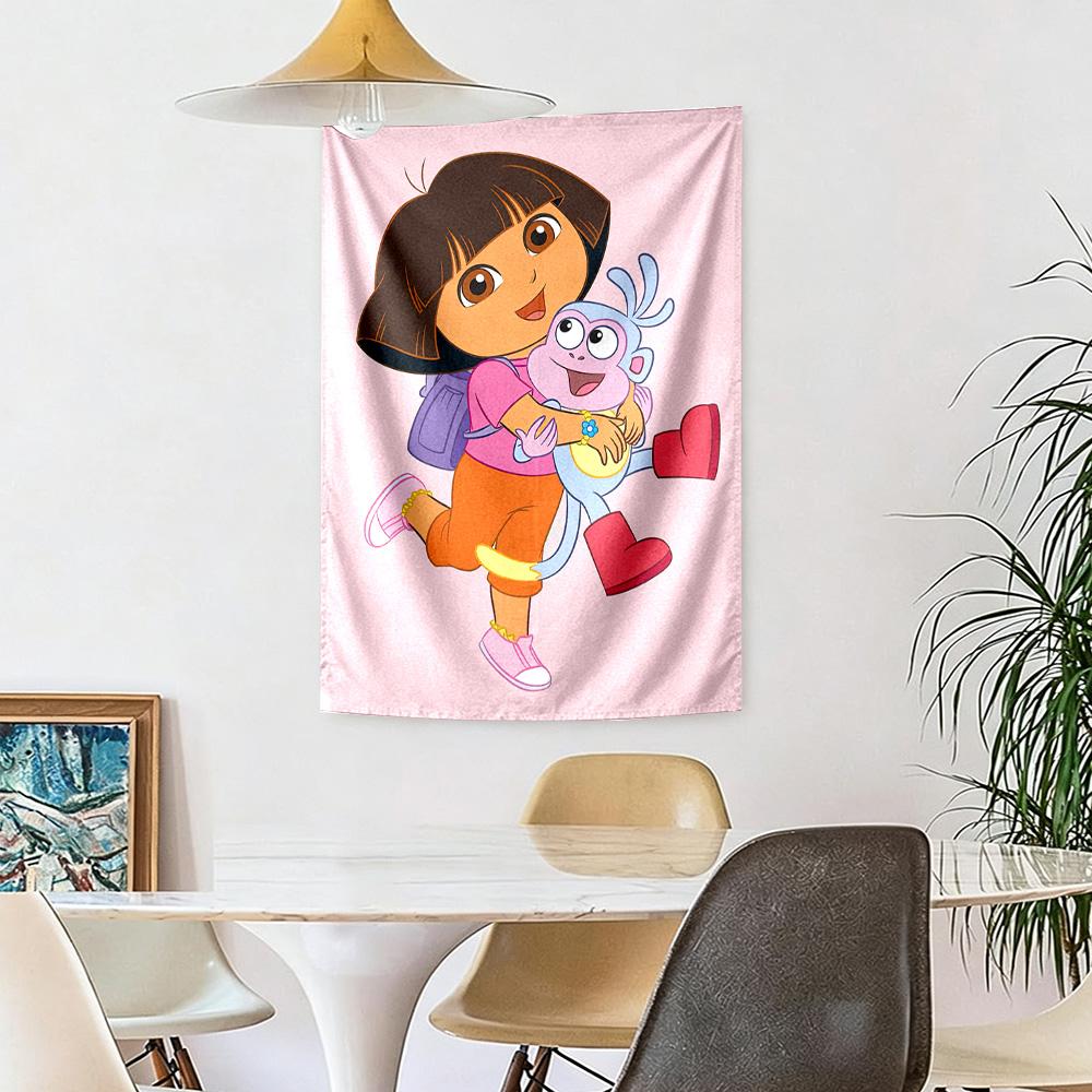 Dora Explorer Wall Decor Tapestry Art For Pet Memorial Birthdaywedding Party Backdrop Family Gift
