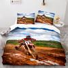 Dirt Bike Duvet Cover Set Motocross Rider Comforter Cover Motorcycle Extreme Sport Game Polyester Bedding Set For Kid Boys Teens