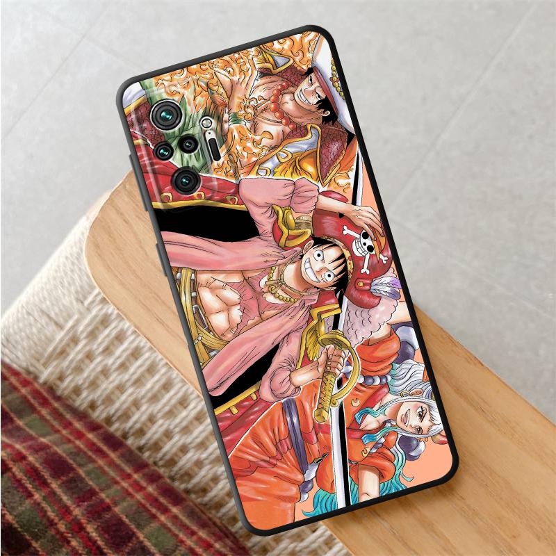 Черный Мягкий Чехол для Телефона для Xiaomi Redmi Note 9S 13 14 Pro Plus 7 8 11s 12s 10S 9 10 11 12 Pro One Piece Нами Луффи