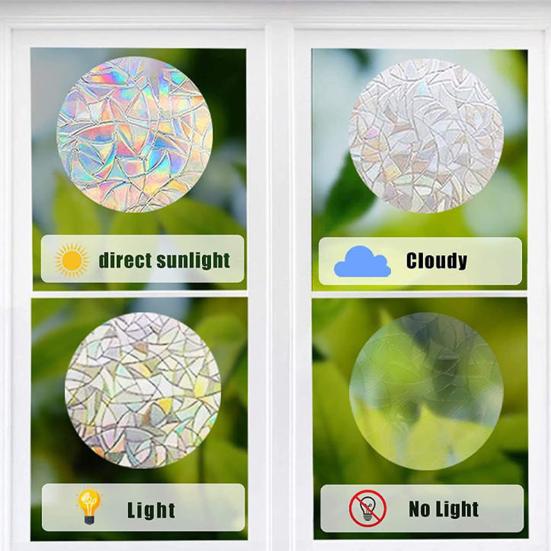 Радужная оконная пленка для конфиденциальности, цветочная статическая наклейка, наклейки на стекло с радужным эффектом, съемная оконная наклейка для дома, ванной, двери, окон автомобиля