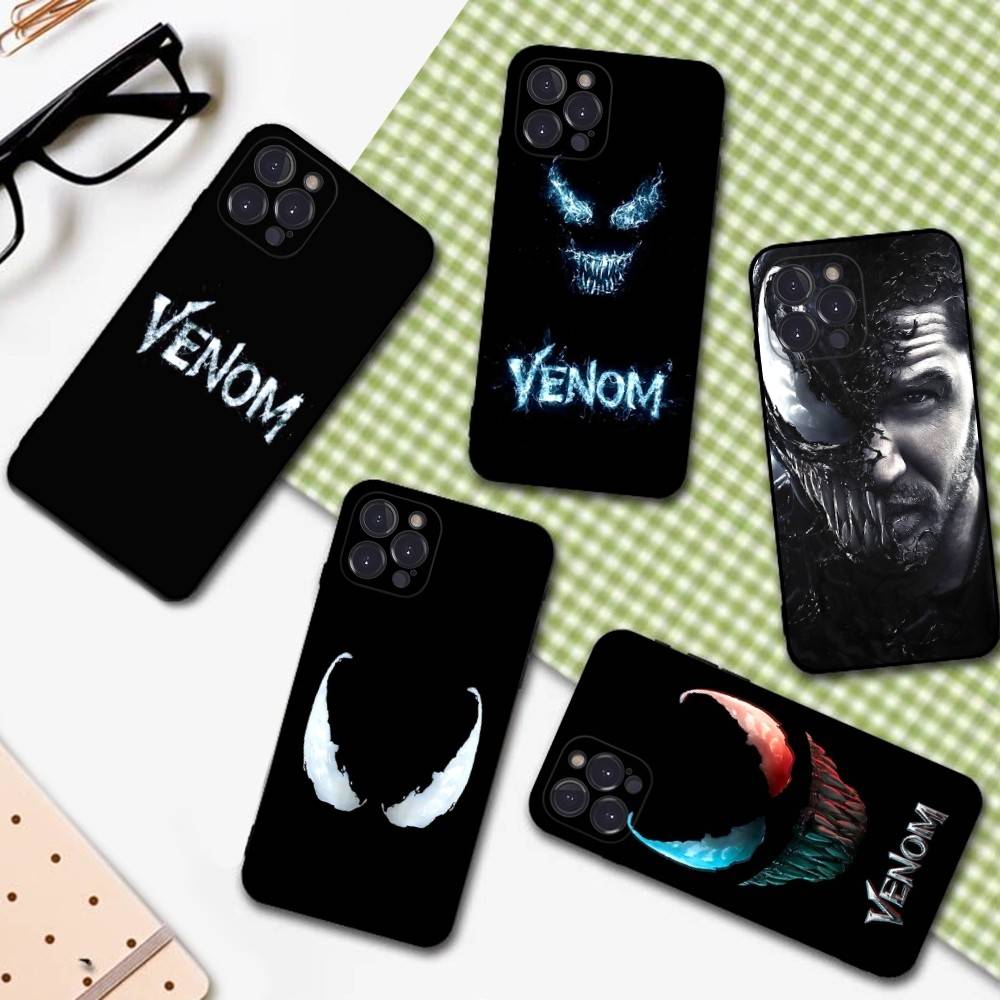 Superhero V-Venom Phone Case For iPhone 16 15 14 11 12 13 Mini Pro XS Max Cover 6 7 8 Plus X Funda Shell