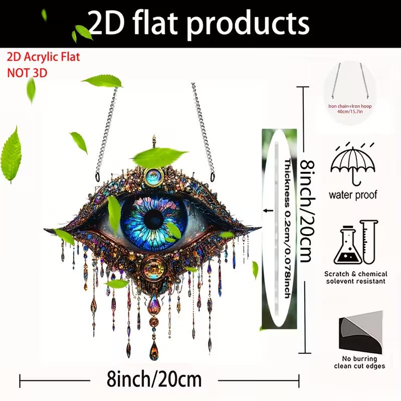 2D плоский дизайн, цельное настенное украшение «Сглаз» - акрил, богемный стиль, подходит для окна, веранды, домашнего декора