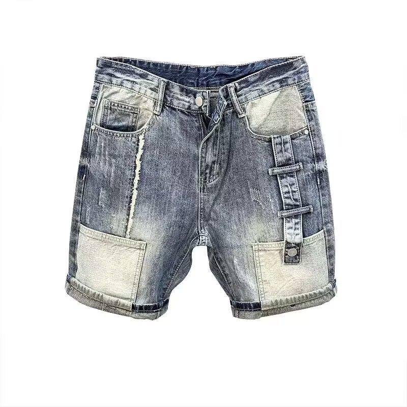 Men's Trendy Casual Denim Shorts - Versatile Summer Fashion with Loose Fit and Distressed Details