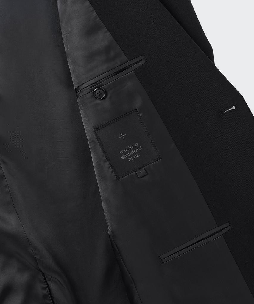 MUSINSA STANDARD [Plus] Relaxed Basic Wool Blazer [Black]