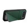 For iPhone 17 Air Case Card Holder Kickstand Calf Textured Leather+PC+TPU Phone Cover