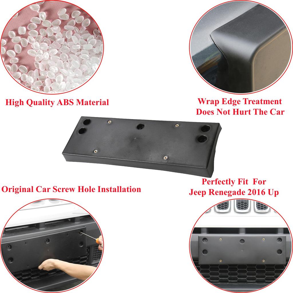 Автомобильный 4WD передний бампер, держатель номерного знака для Jeep Renegade 2016 2017 2018 2022, внешние аксессуары
