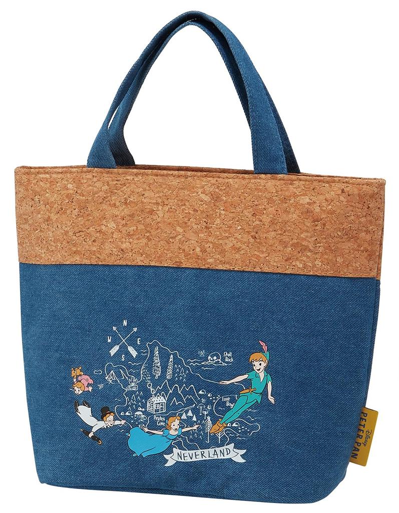 Skater Insulated Tote Lunch Bag, Cork and Denim, Disney Peter Pan Design, Size M, KBCO2