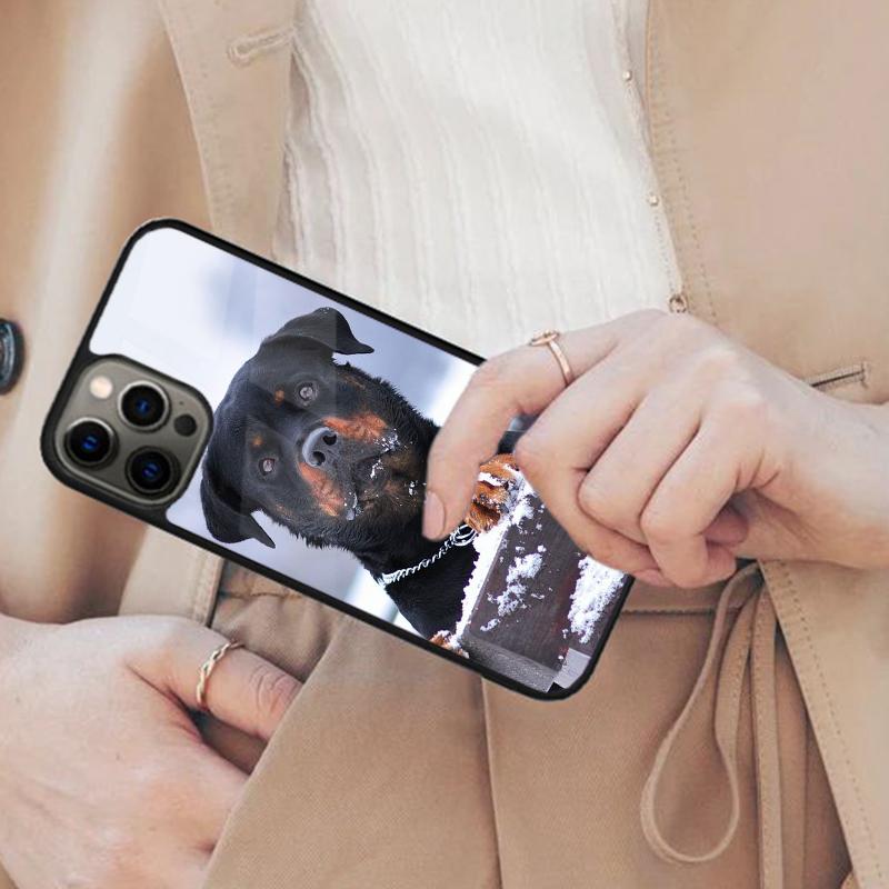Мультяшный пес Ротвейлер Магнитный чехол для телефона ДЛЯ APPLE iPhone 17 Air 16 14 13 12 Pro Max 15 Plus Беспроводная зарядка MagSafe Обложка