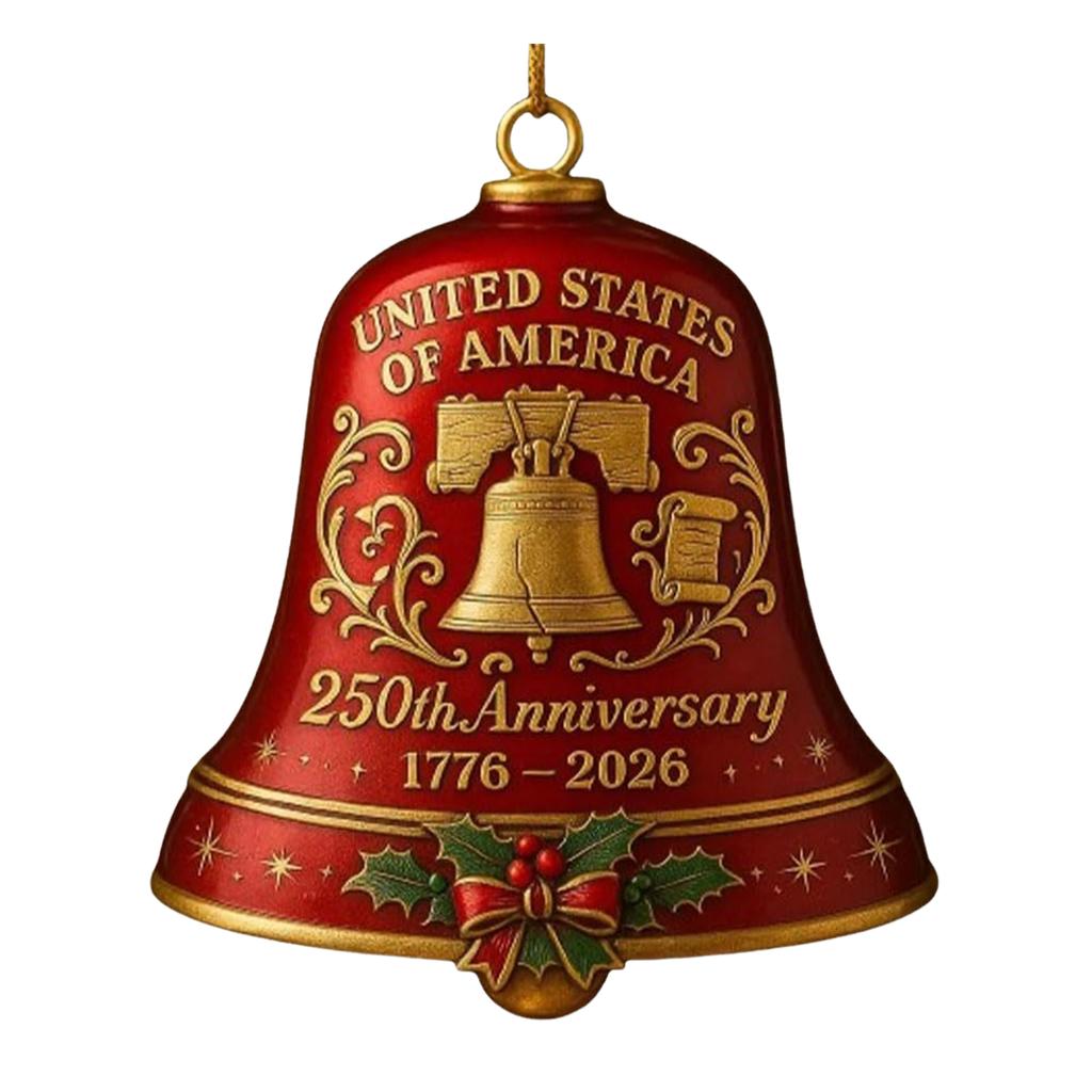 USA 250th Anniversary Bell Multi-Purpose Hanging Bell Decor Wear Resist Anniversary Bell Ornament for Patriotic Holidays