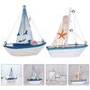 Nautical Night Light Mediterranean Handicraft Sailing Ship Model Ornaments Decor Office Tabletop Boat Boho