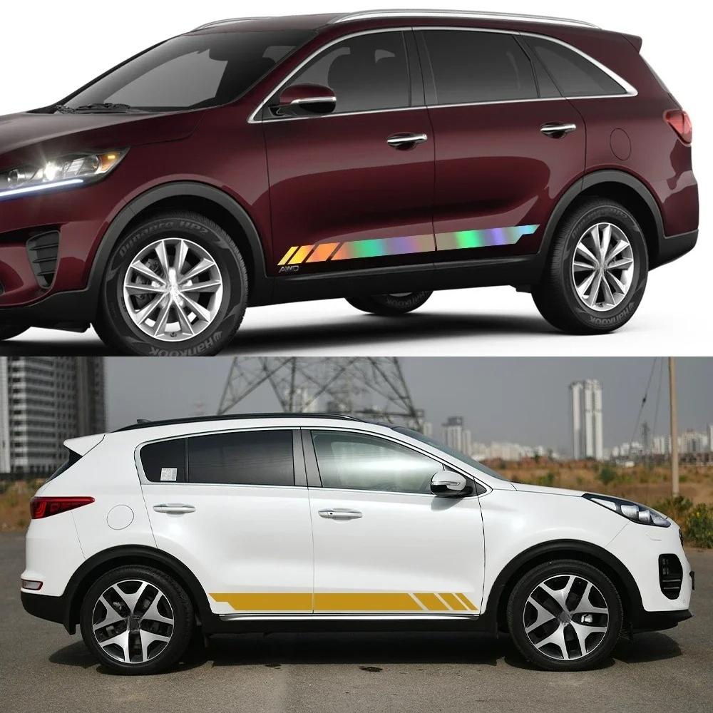 2 шт. Автомобильные наклейки для Kia Sorento R 1 2 4 BL UM XM MQ4 Аксессуары для тюнинга Автомобиля Боковые полосы Стайлинг Виниловая графика Декор Наклейка