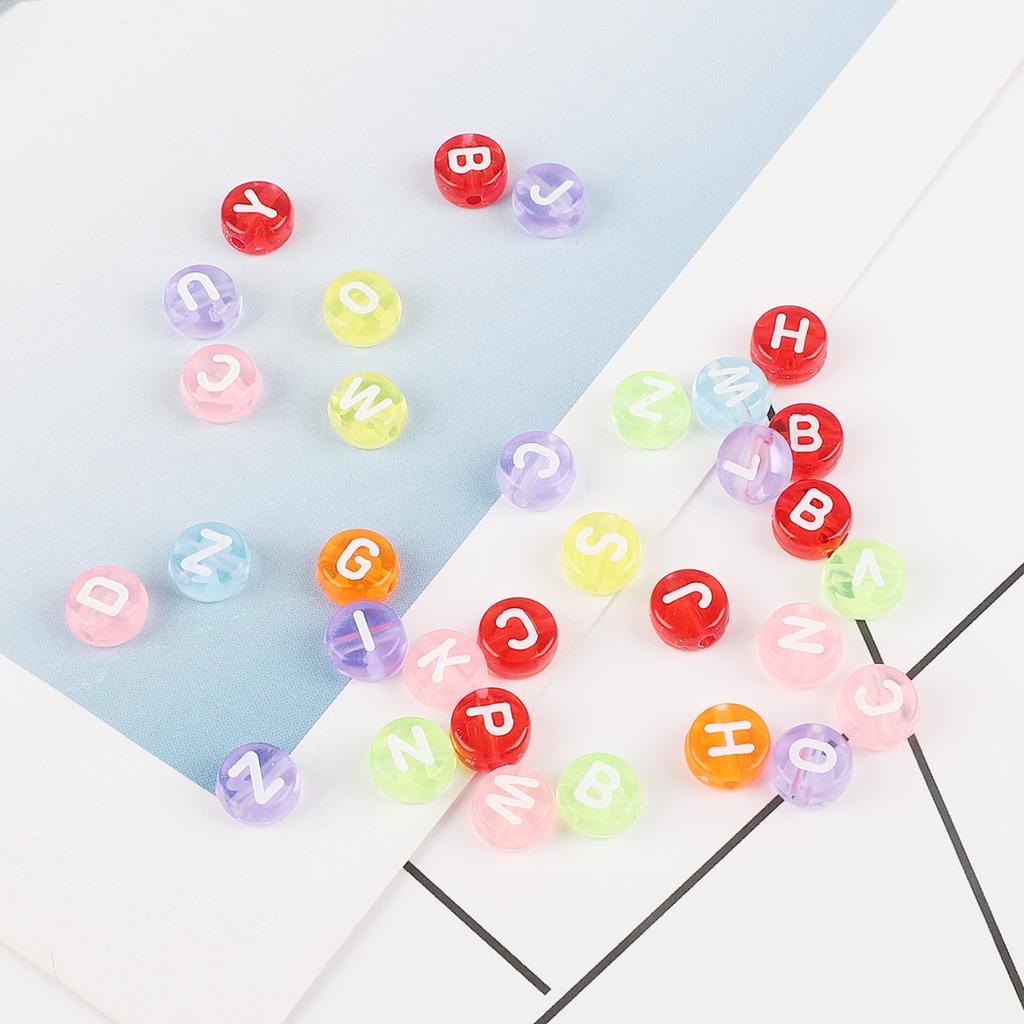 Бусины ручной работы 4*7мм Акриловые россыпные бусины Бусины с алфавитом Плоские бусины Ручная работа DIY Детское раннее образование Изготовление бижутерии Аксессуары Браслет